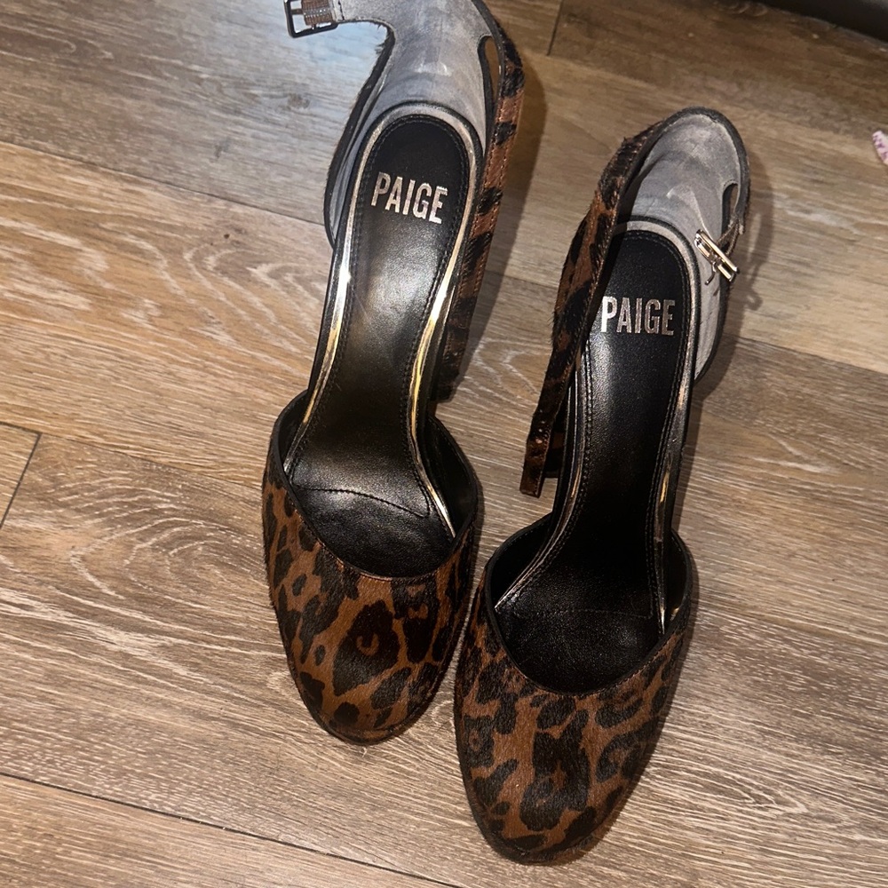 PAIGE Brown Leopard Print Heels